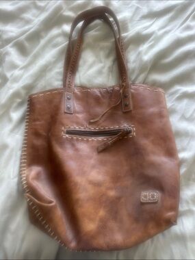 Bed Stu Distressed Chestnut Leather Tote